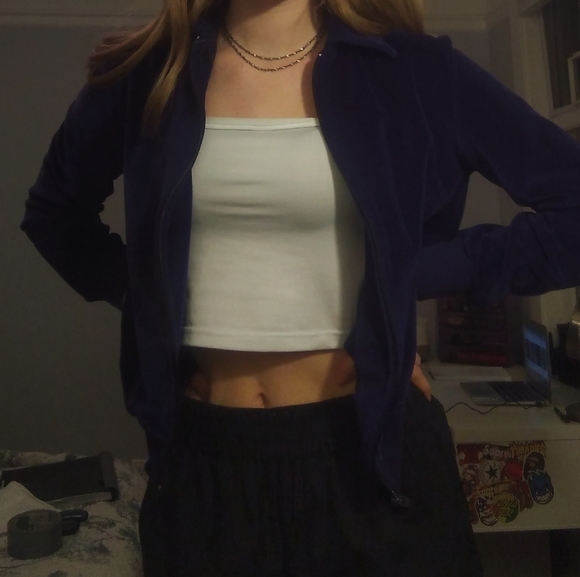 Vintage cropped collared zip up - Picture 3 of 5